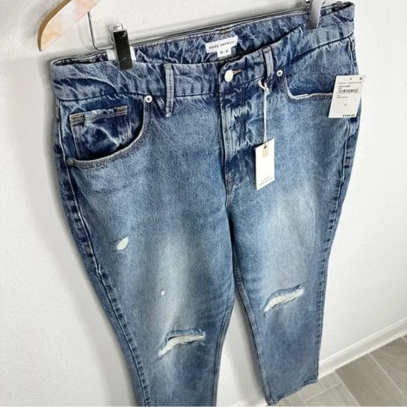 Good American Good '90s Icon Jeans Straight Leg Indigo 065 Size 12 / 31 - Picture 4 of 10